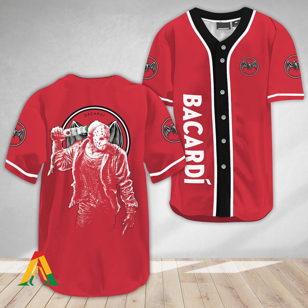 Horror Jason Voorhees Bacardi Rum Baseball Jersey Unisex Jersey Shirt for Men Women
