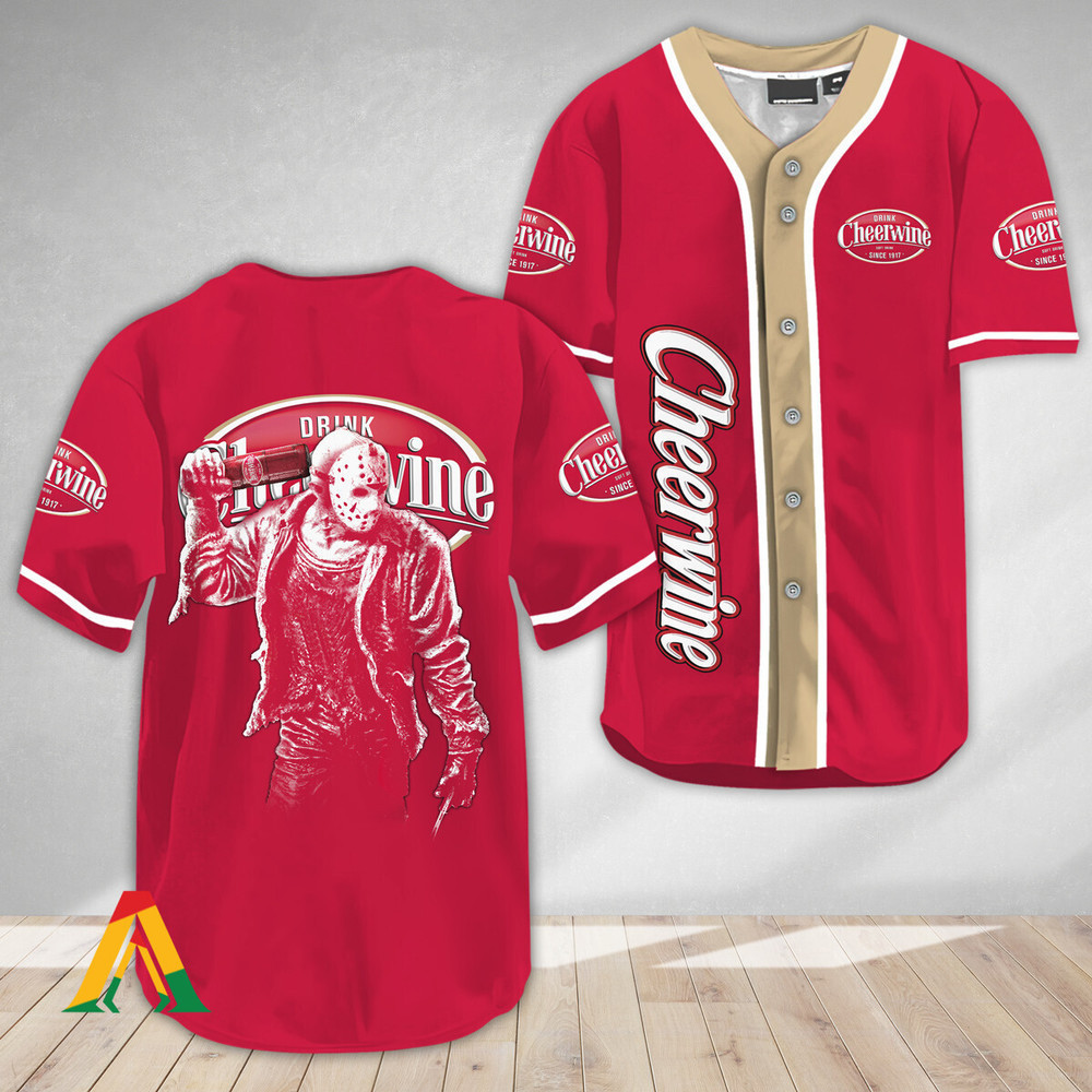 Horror Jason Voorhees Cheerwine Baseball Jersey Unisex Jersey Shirt for Men Women