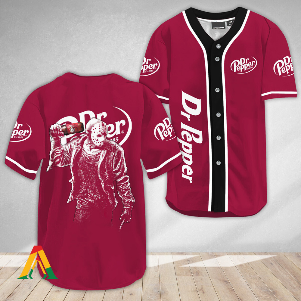 Horror Jason Voorhees Dr Pepper Baseball Jersey Unisex Jersey Shirt for Men Women