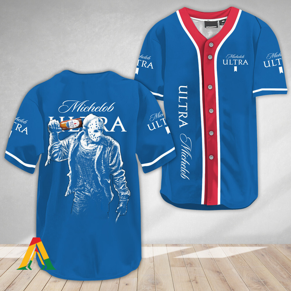 Horror Jason Voorhees Michelob ULTRA Baseball Jersey Unisex Jersey Shirt for Men Women