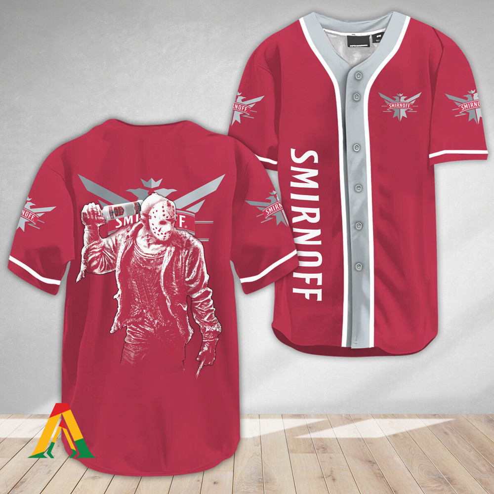 Horror Jason Voorhees Smirnoff Vodka Baseball Jersey Unisex Jersey Shirt for Men Women