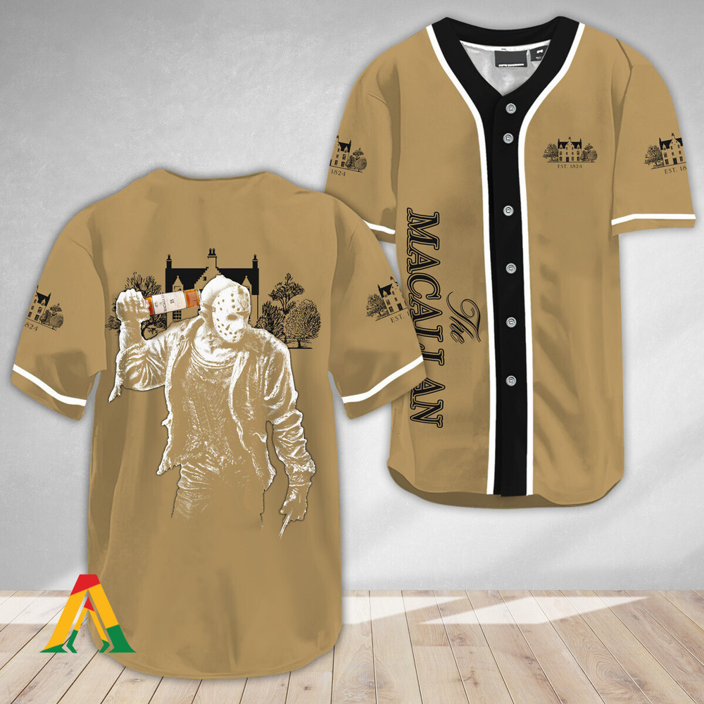 Horror Jason Voorhees The Macallan Whiskey Baseball Jersey Unisex Jersey Shirt for Men Women