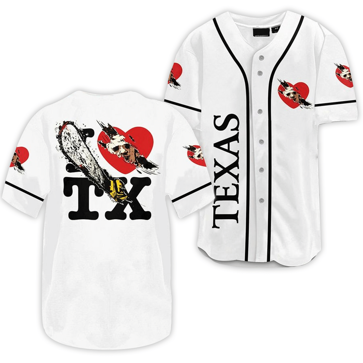 Horror Leatherface Love Texas Jersey Shirt