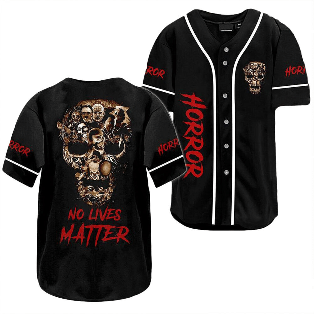 Horror Skull Face No Lives Matter Characters Jersey Shirt