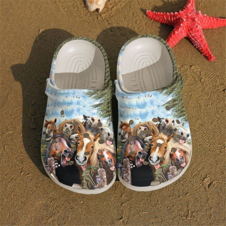 Horse Happy Crocs Classic Clogs Shoes