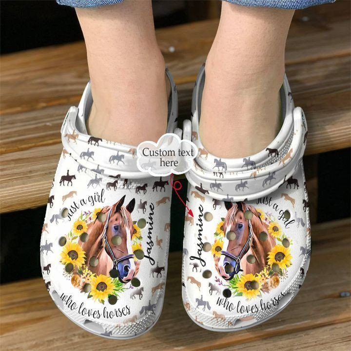 Horse Personalized Just A Girl Who Loves Crocs Classic Clogs Shoes