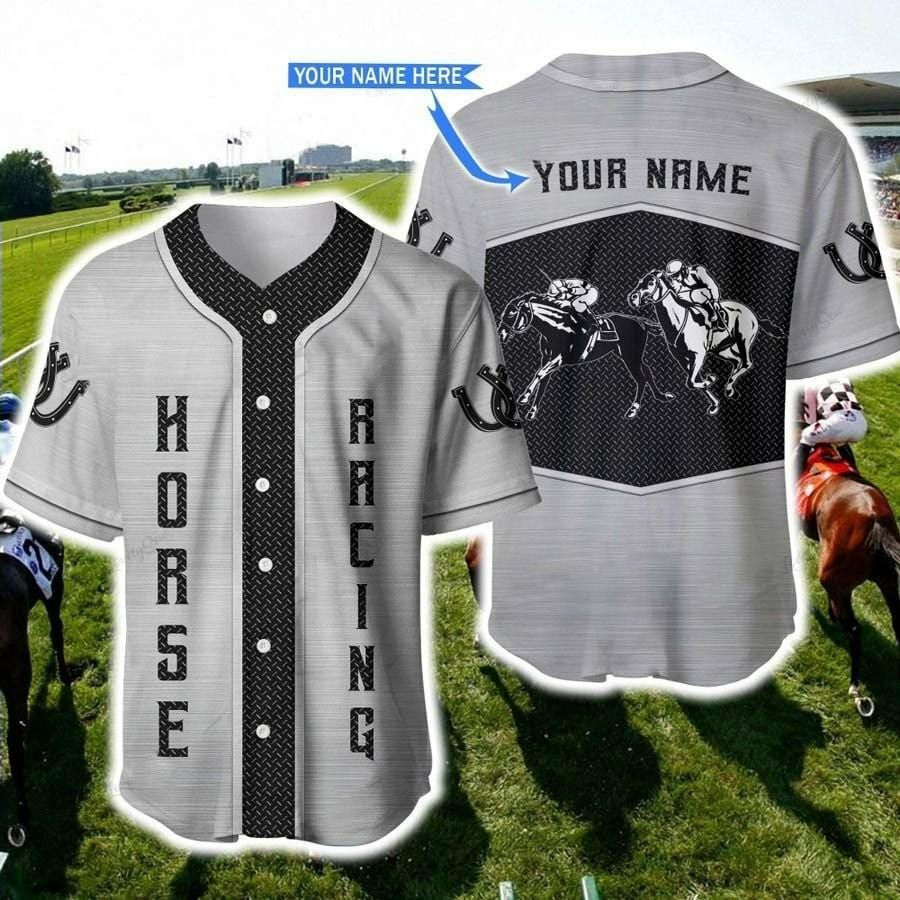 Horse Racing Metal Custom Name Baseball Jersey