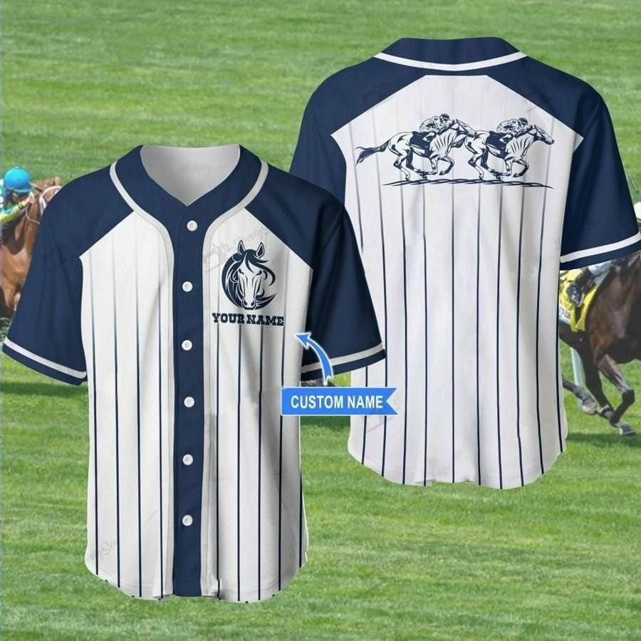 Horse Racing Personalized Baseball Jersey