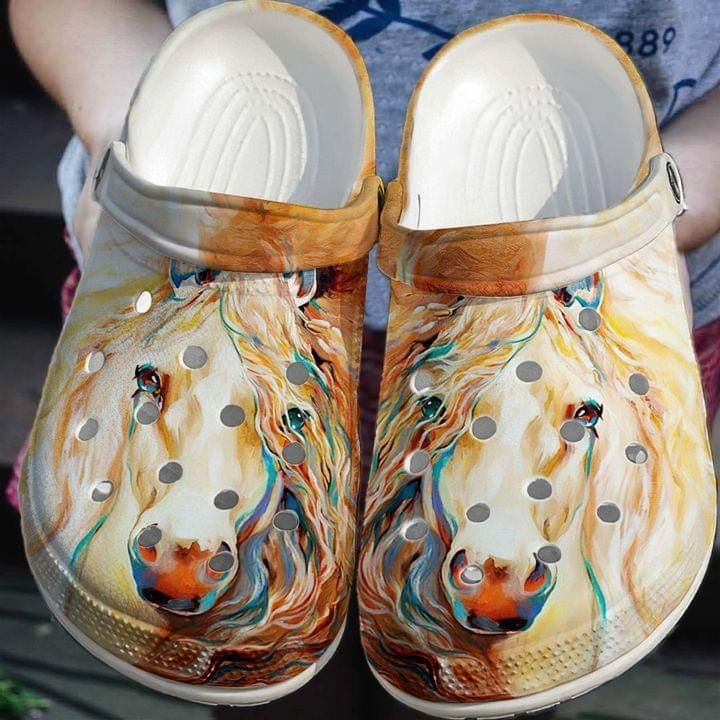 Horses Colorful Gift For Lover Rubber Crocs Clog Shoes Comfy Footwear
