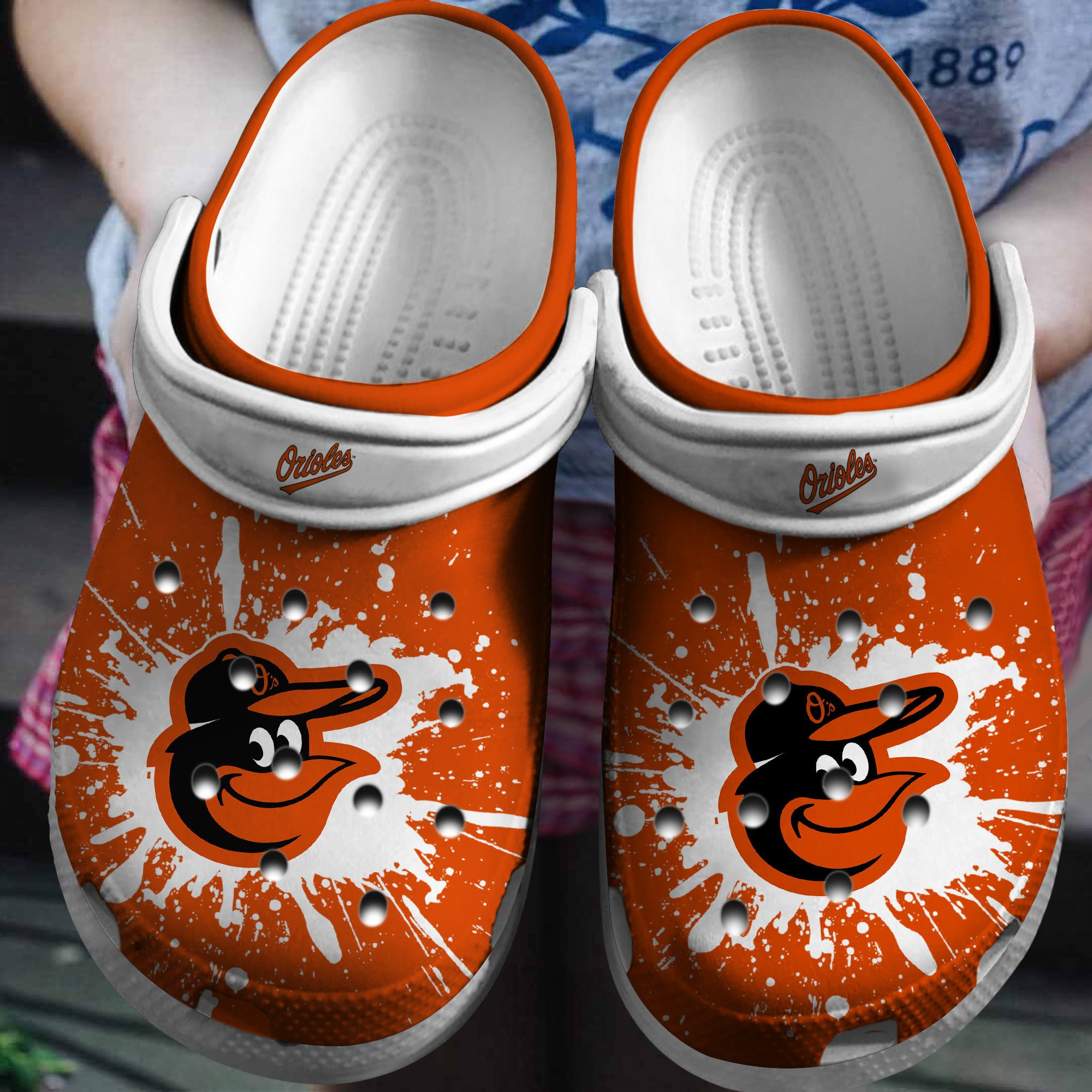 Hot Mlb Team Baltimore Orioles Orange-White Crocs Clog Shoesshoes Trusted Shopping Online In The World