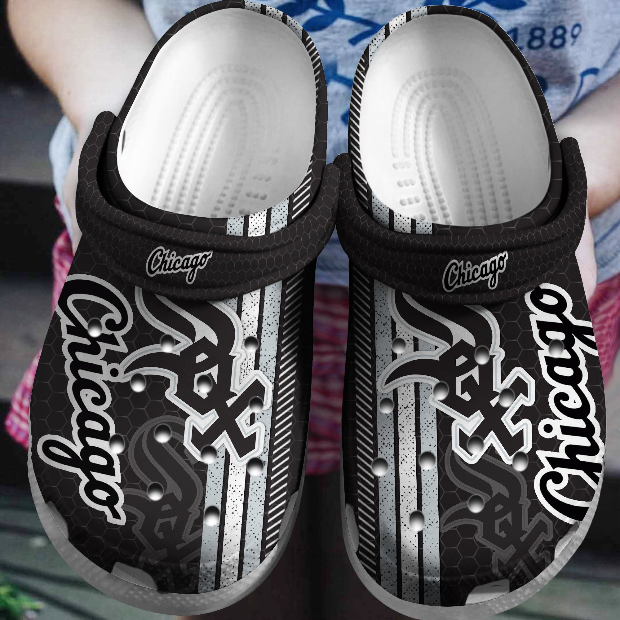Hot Mlb Team Chicago White Sox Black-White Crocs Clog Shoesshoes Trusted Shopping Online In The World