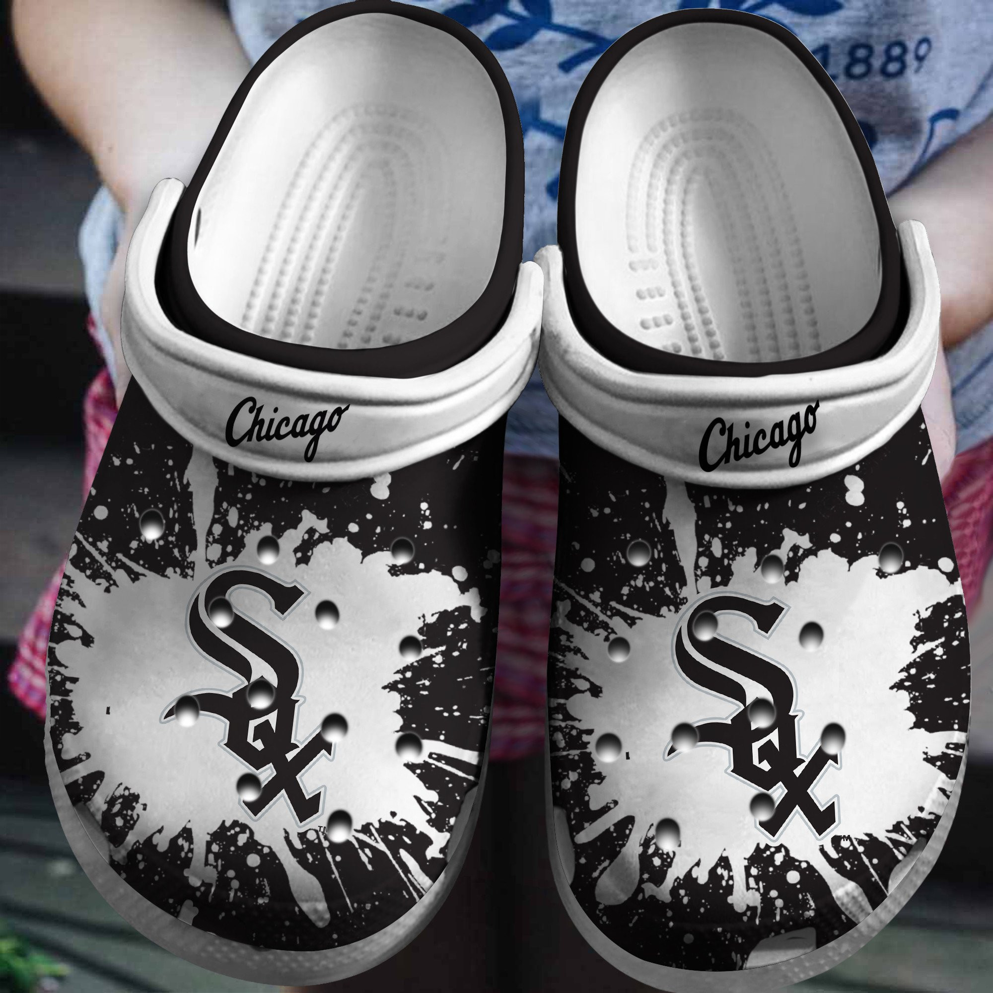Hot Mlb Team Chicago White Sox White-Black Crocs Clog Shoesshoes Trusted Shopping Online In The World