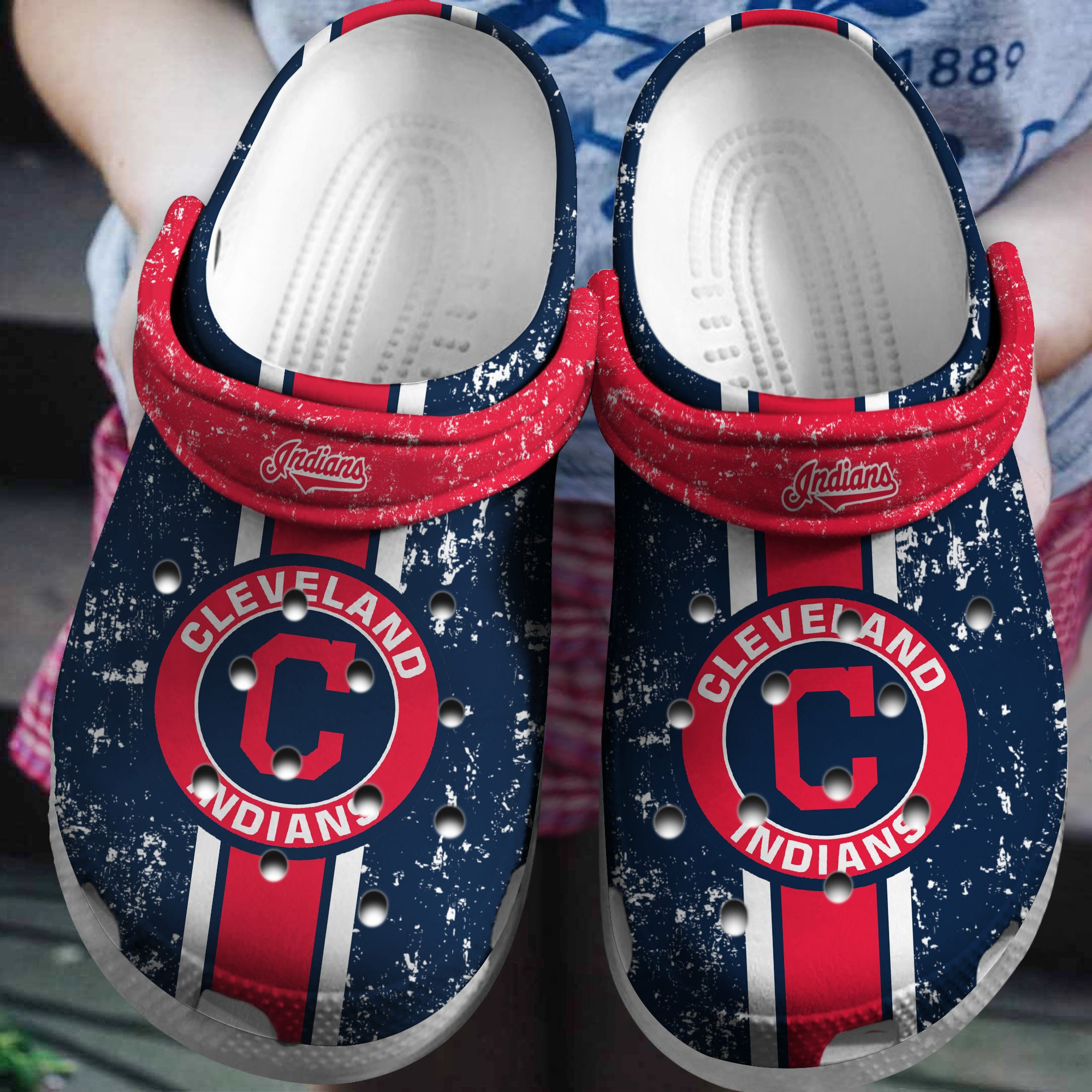 Hot Mlb Team Cleveland Guardians Navy Crocs Clog Shoesshoes Trusted Shopping Online In The World