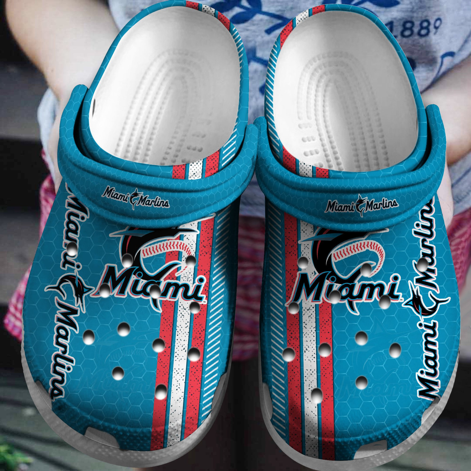 Hot Mlb Team Miami Marlins Blue Crocs Clog Shoesshoes