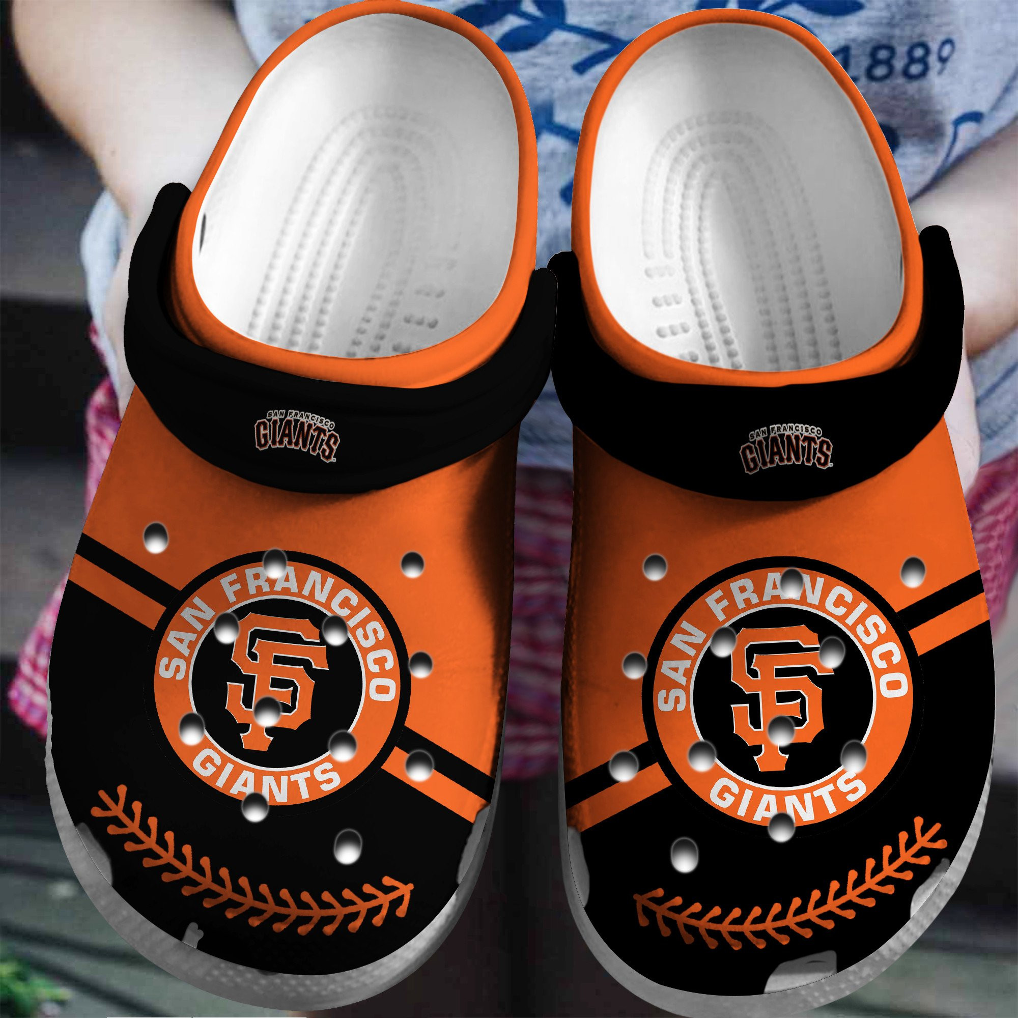 Hot Mlb Team San Francisco Giants Orange-Black Crocs Clog Shoesshoes