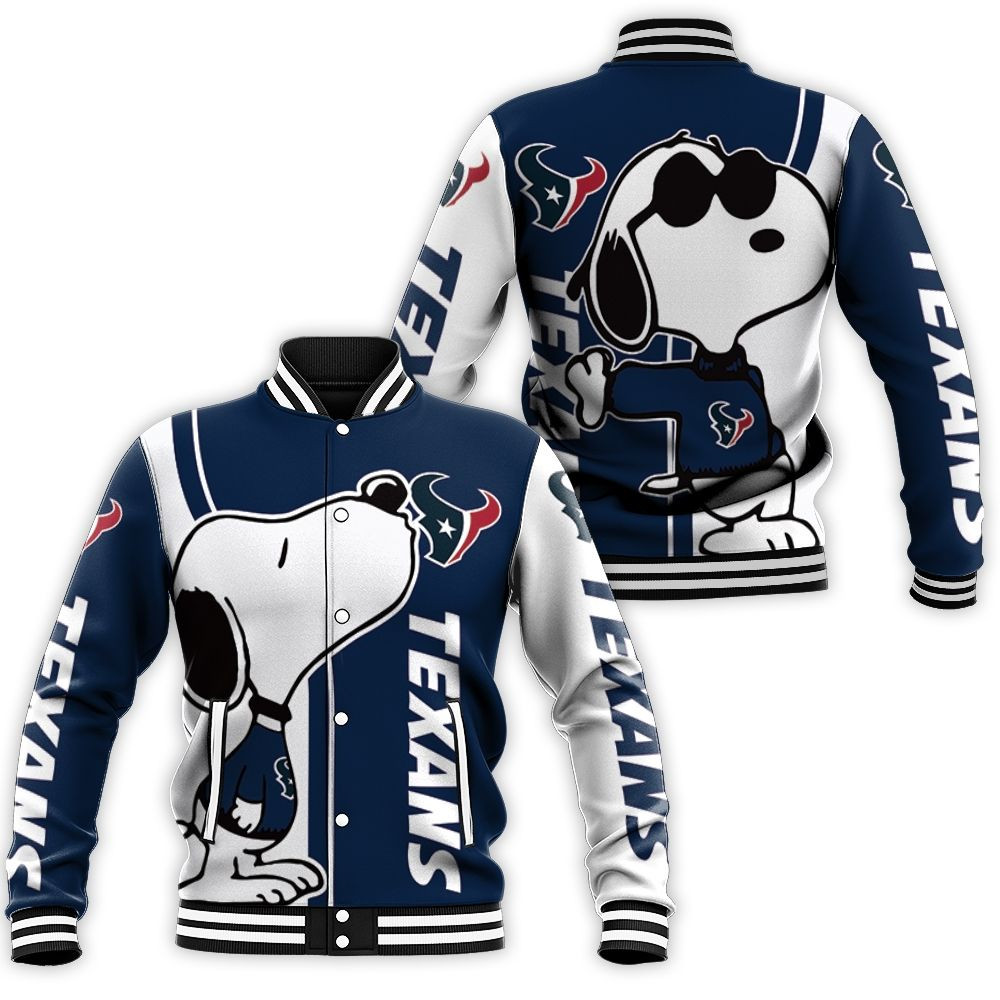 Houston Texans Snoopy Lover 3d Printed Baseball Jacket for Men Women