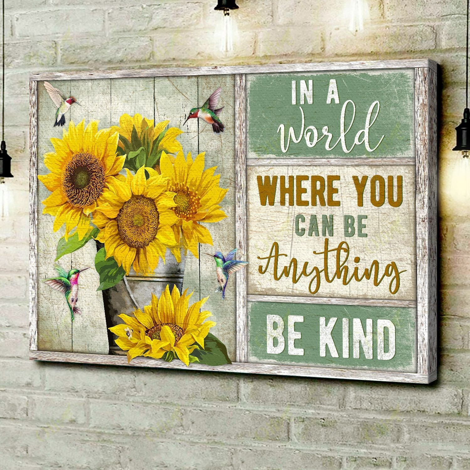 Hummingbird - Just Be Kind Poster And Canvas Art Wall Decor