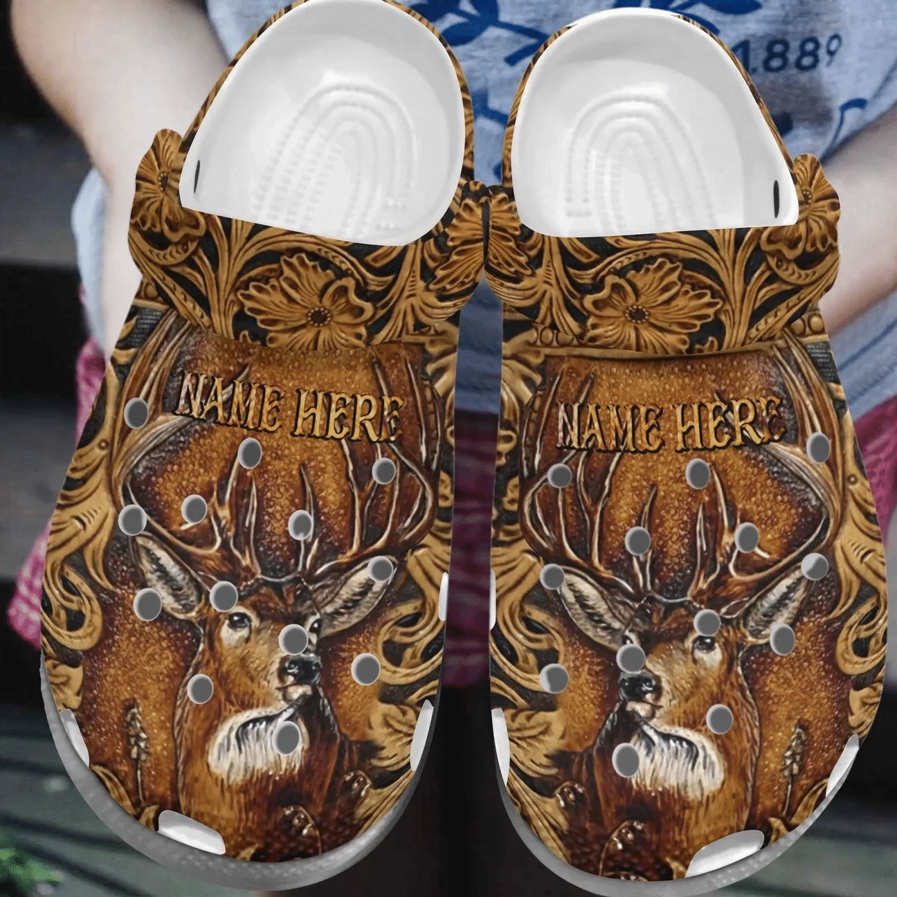 Hunting Personalize Clog Custom Crocs Fashionstyle Comfortable For Women Men Kid Print 3D Personalized Deer Day
