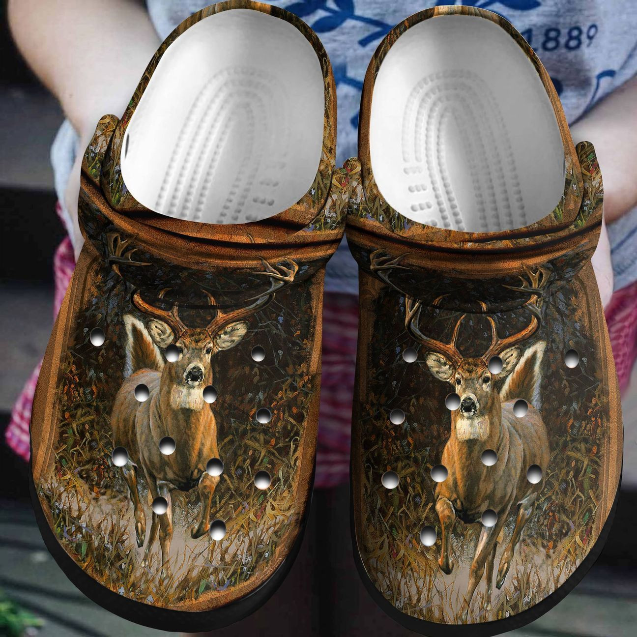 Hunting Personalized Clog Custom Crocs Comfortablefashion Style Comfortable For Women Men Kid Print 3D Whitetail Deer