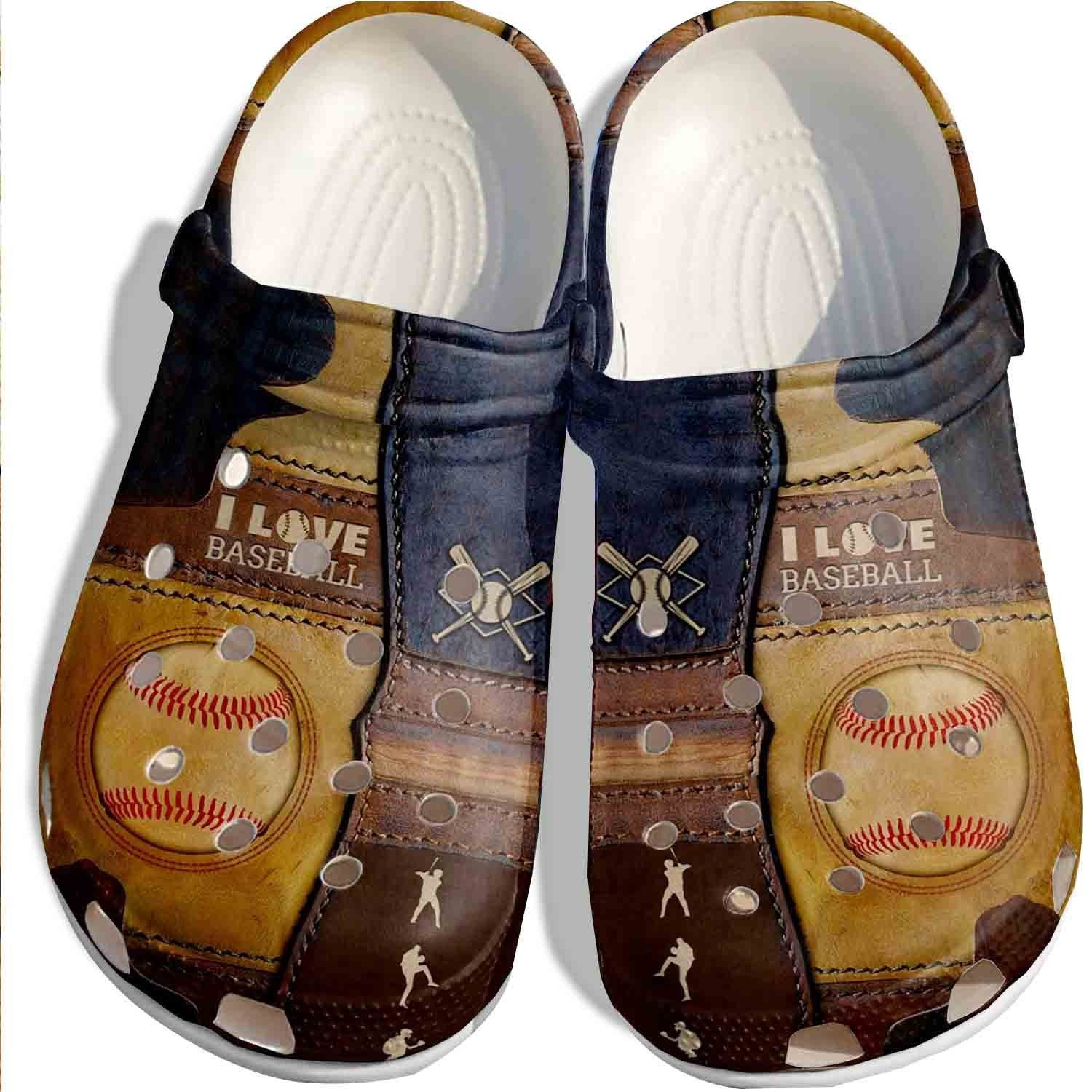 I Love Baseball Crocs Shoes Clogs For Batter - Funny Baseball Outdoor Crocs Shoes Clogs For Birthday