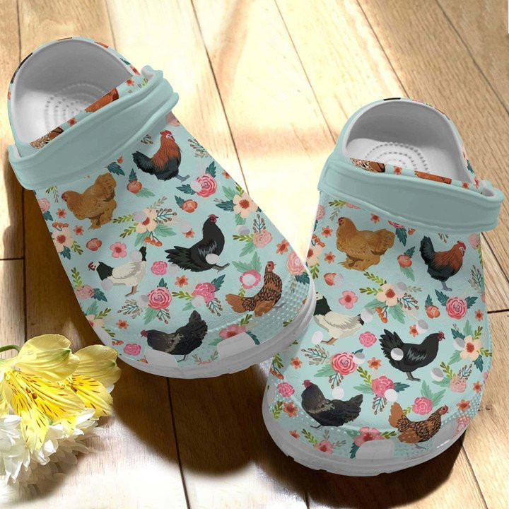 I Love Chickens Shoes Chickens Flowers Crocbland Clogs