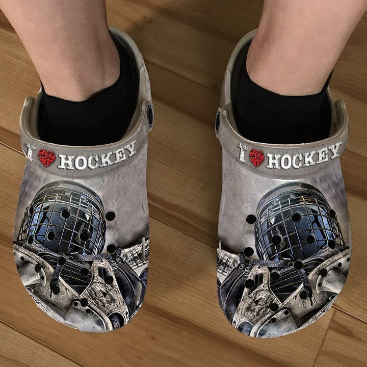 I Love Hockey Shoes Crocs Clogs Sport