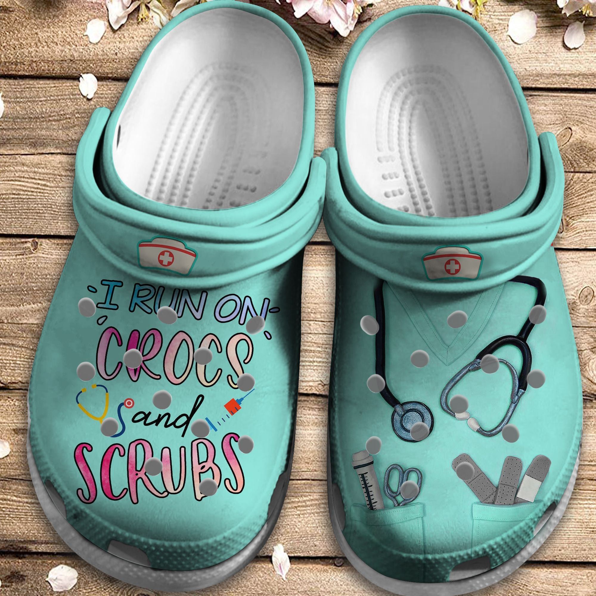 I Run On Crocs And Scrubs Custom Shoes - Nurse Life Outdoor Shoes Birthday Gift For Men Women Boy Girl