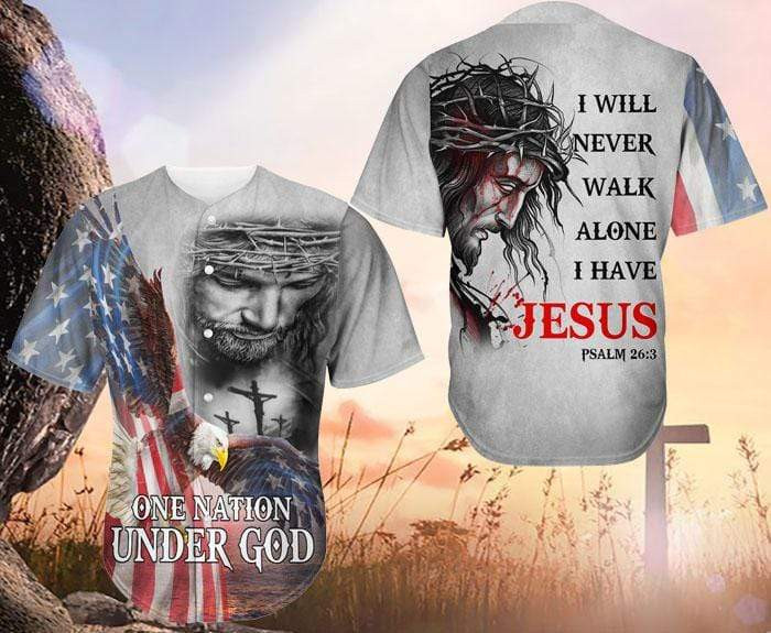 I Will Never Walk Alone I Have Jesus 3d Personalized 3d Baseball Jersey h