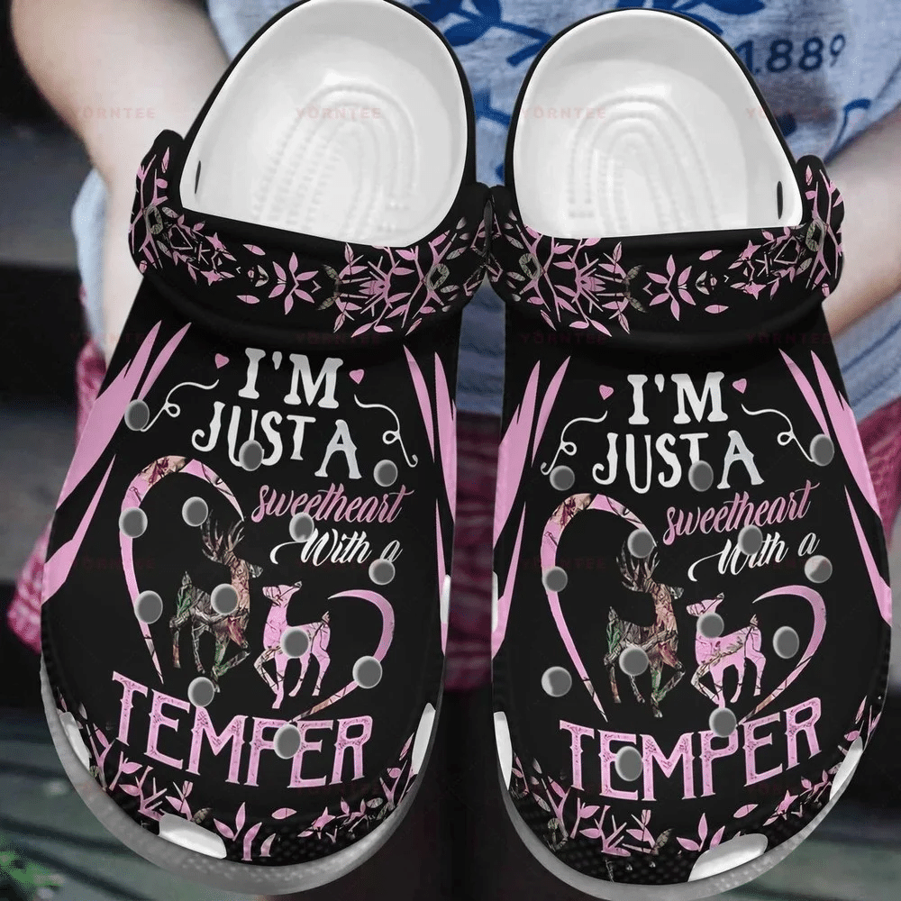 Im Just A Sweetheart With Temper Gift For Lover Rubber Crocs Clog Shoes Comfy Footwear