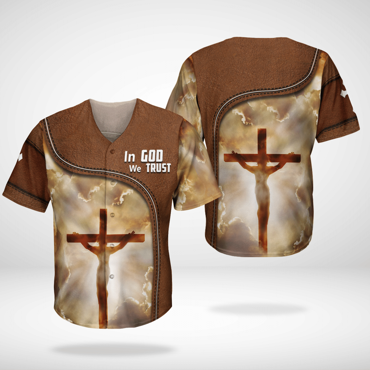 In God We Trust Jesus Cross Christian Baseball Jersey, Unisex Jersey Shirt for Men Women
