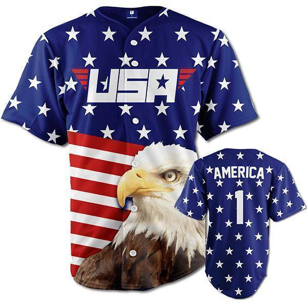 Independence Day Usa Flag Eagle Patriot Custom Personalized Number Baseball Jersey kv, Unisex Jersey Shirt for Men Women