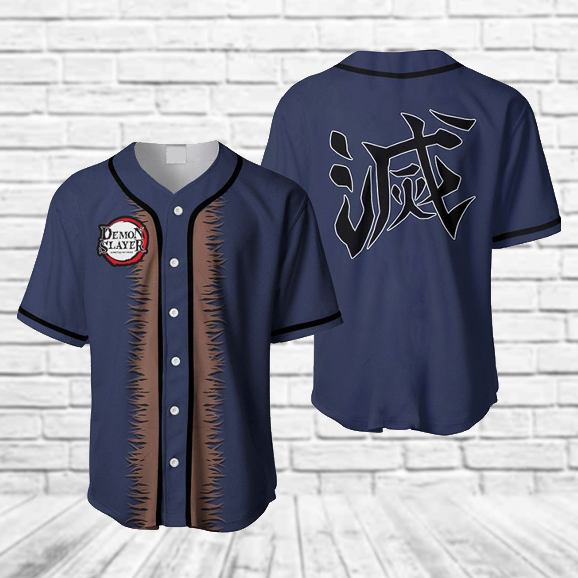 Inspired Demon Slayer Hashibira Inosuke Baseball Jersey, Unisex Baseball Jersey for Men Women