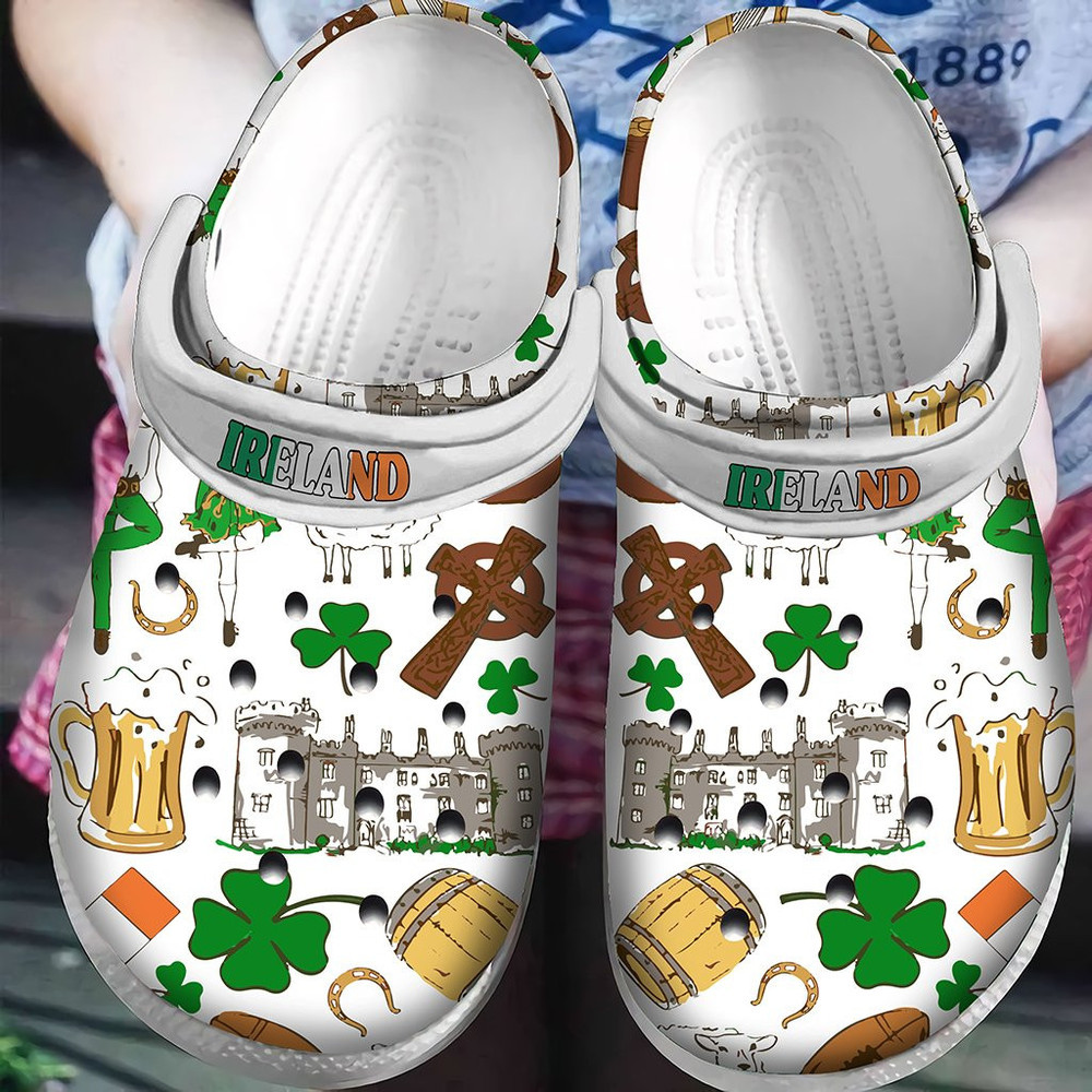 Ireland Gift For Fan Classic Water Rubber Crocs Clog Shoes Comfy Footwear