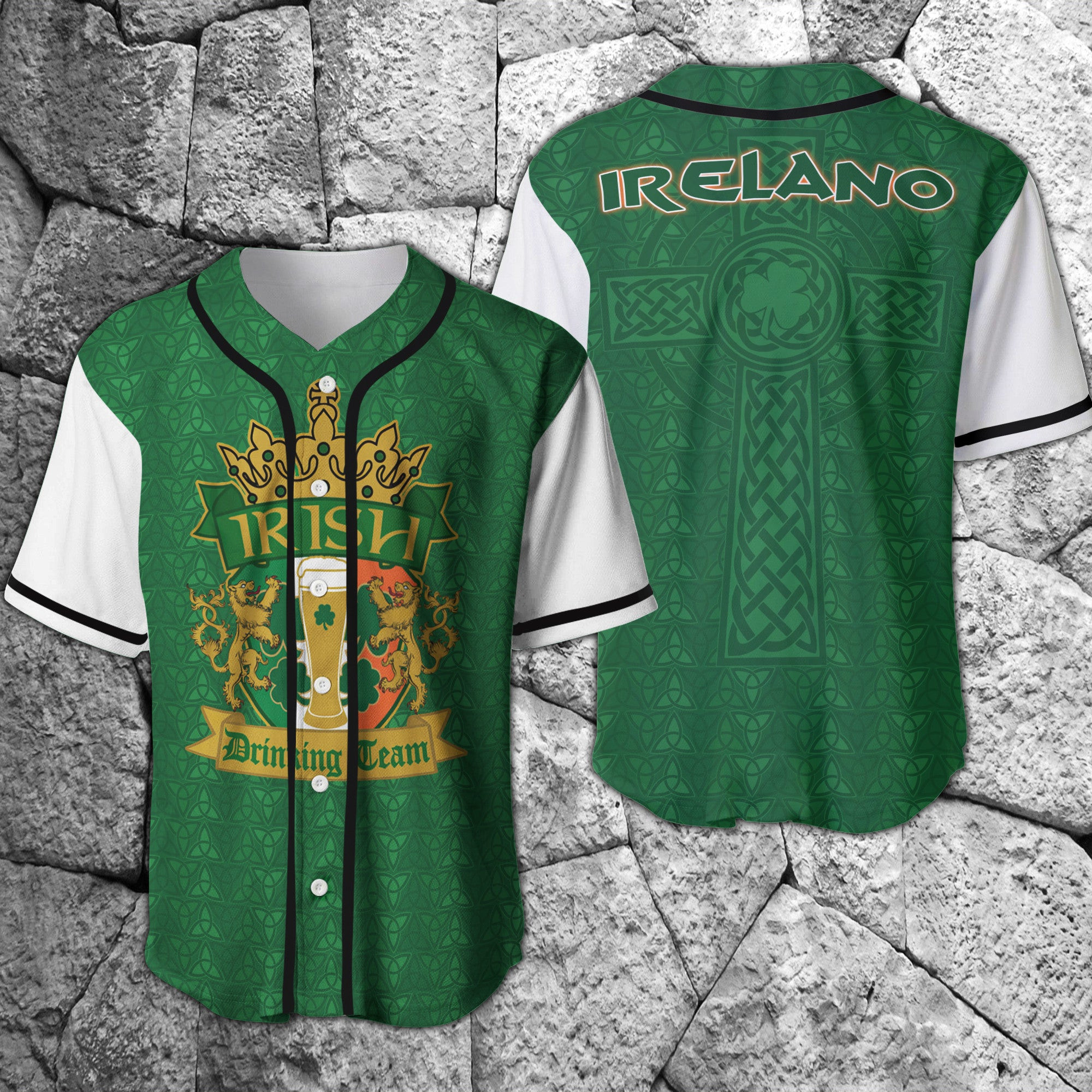 Irish Drinking Team Baseball Jersey, Unisex Jersey Shirt for Men Women