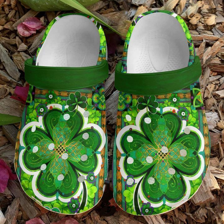 Irish Lucky 4-Leaf Clover Crocs Classic Clogs Shoes