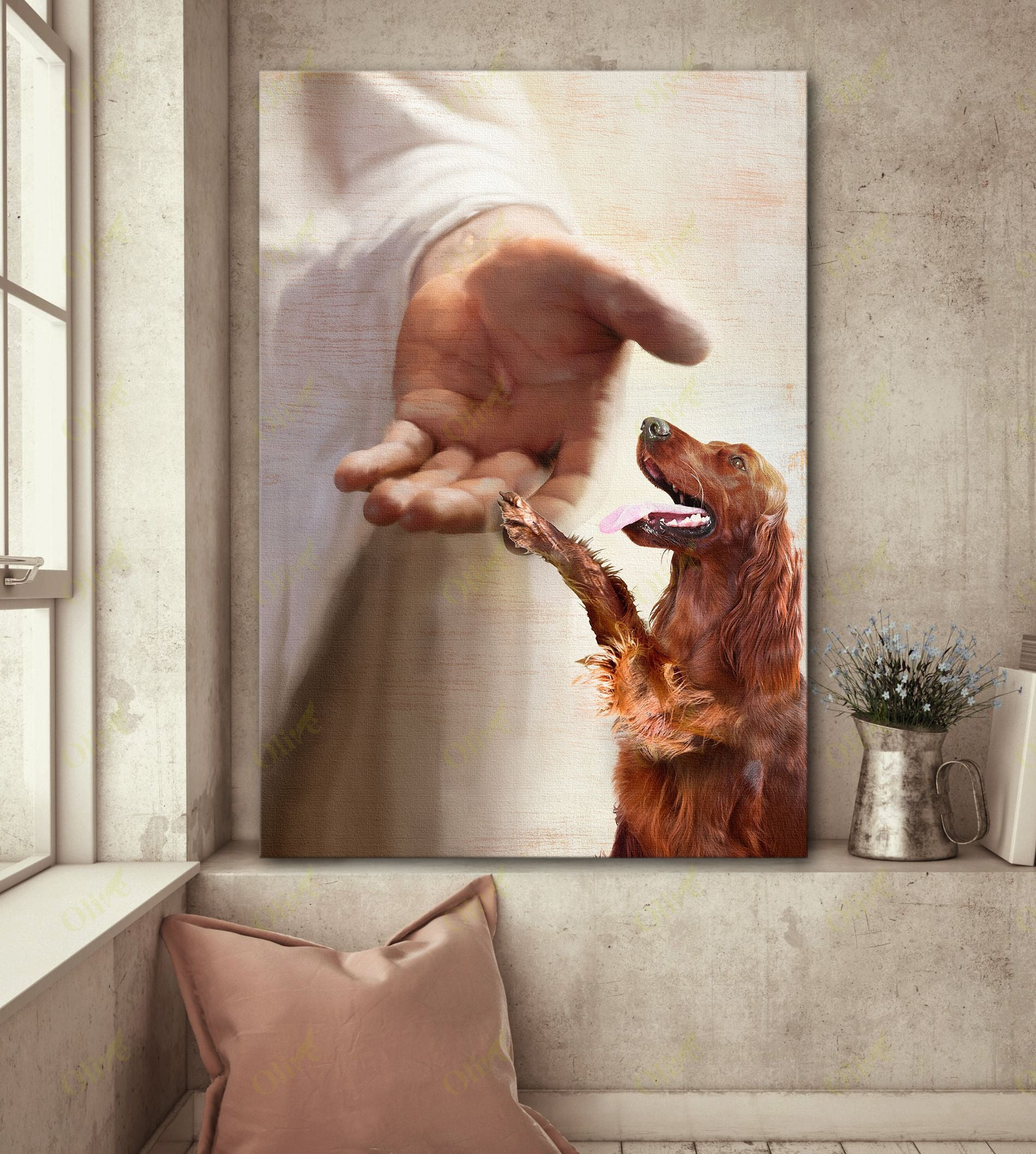 Irish Setter - Take My Hand Poster And Canvas Art Wall Decor