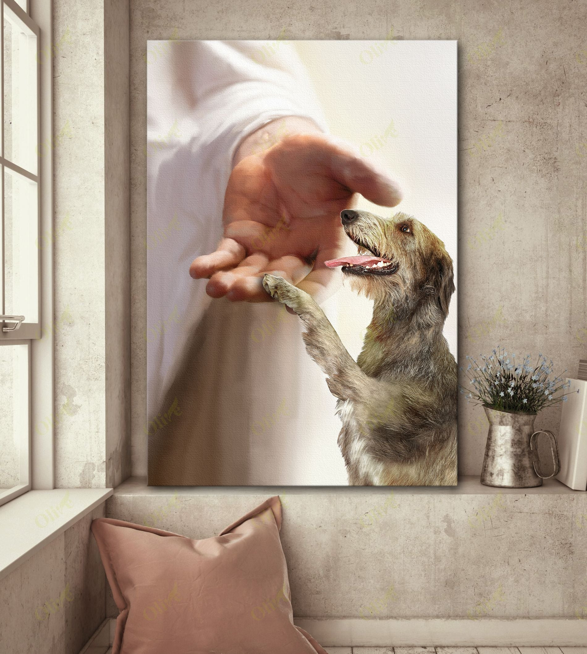 Irish Wolfhound - Take My Hand Poster And Canvas Art Wall Decor