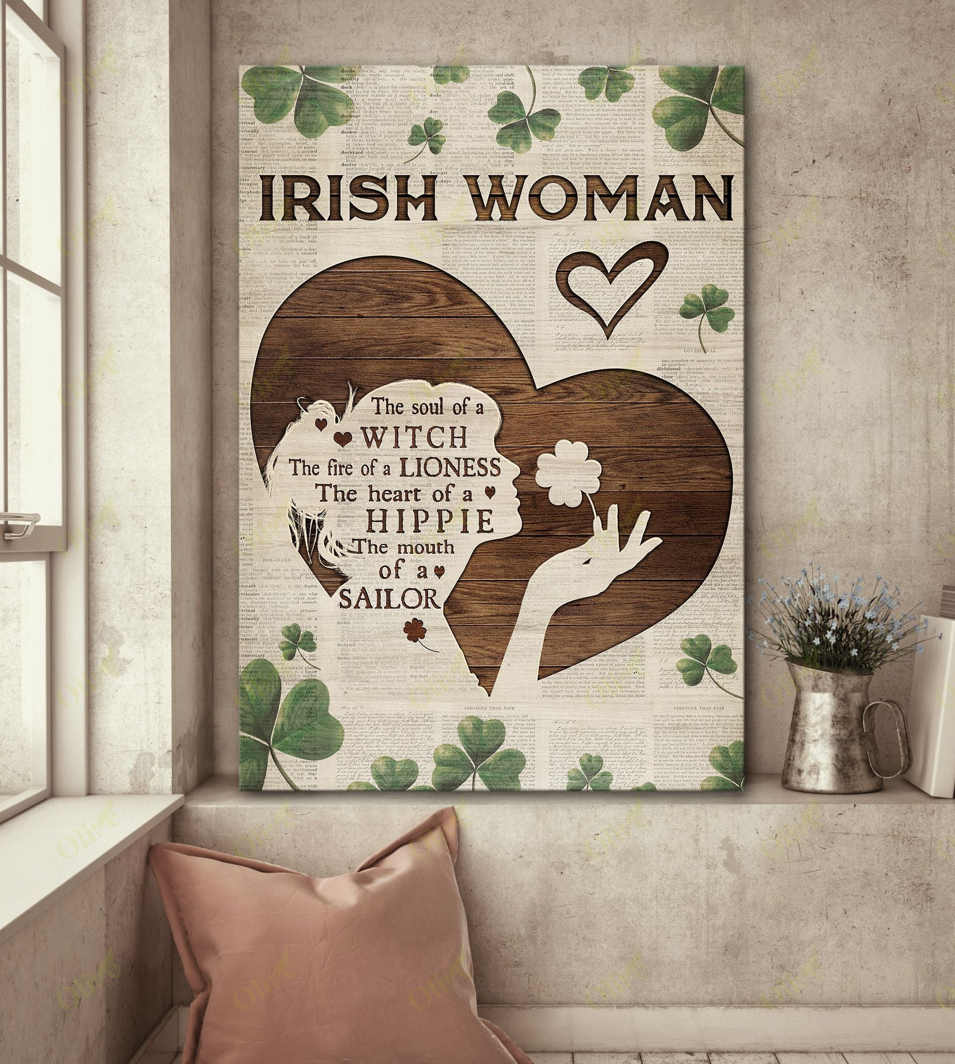 Irish Woman - The Heart Of A Hippie Poster And Canvas Art Wall Decor