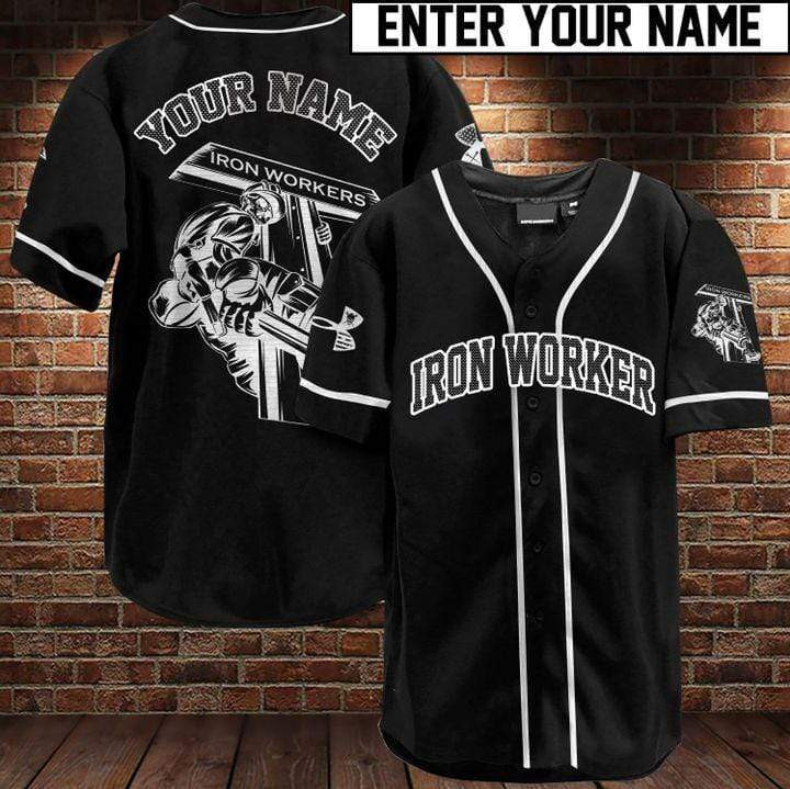 Ironworker Black Custon Name Baseball Jersey
