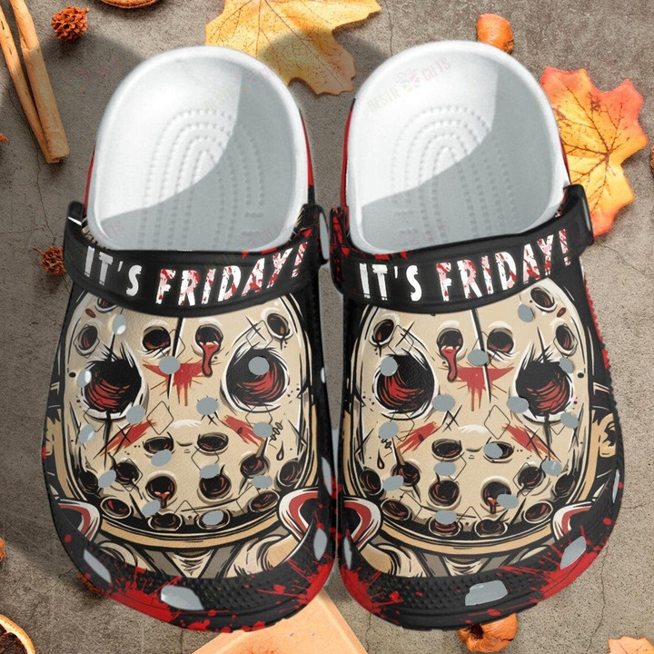 Its Friday Funny Jason Horror Halloween Creepy Jason Chibi Cute Crocs Classic Clogs Shoes