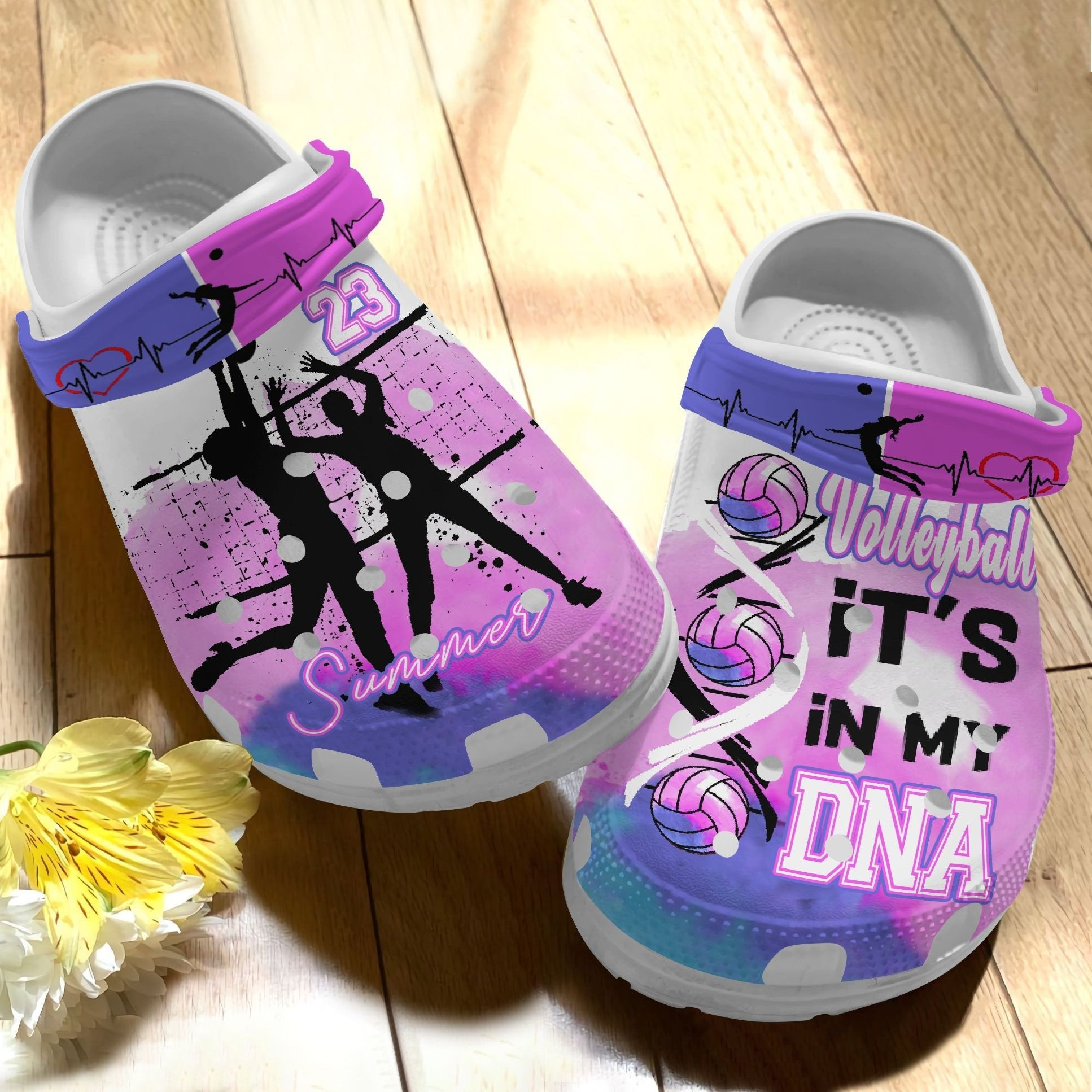 Its In My Dna Crocs Shoes - Summer Time For Volleyball Sport Clogs Gift For Birthday Christmas