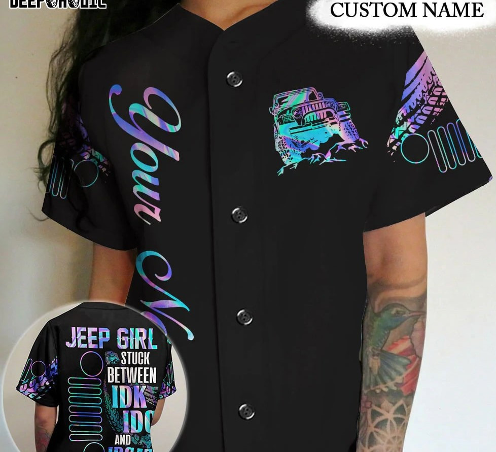 JP Girl IDK IDC And IDGAF Custom Name Baseball Jersey