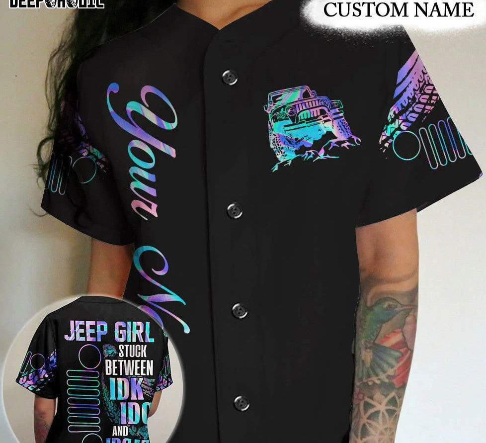 JP Girl IDK IDC And IDGAF Personalized Baseball Jersey