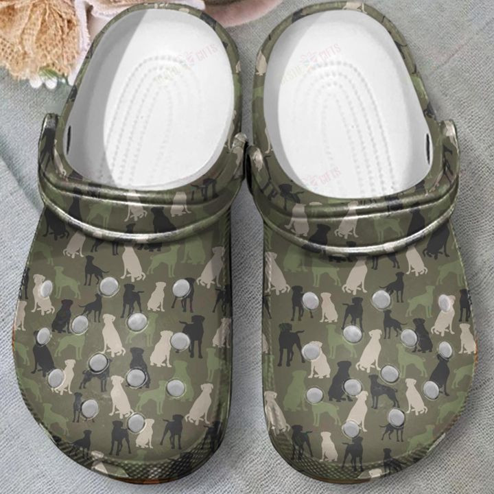 Jack Russell Camo Crocs Classic Clogs Shoes