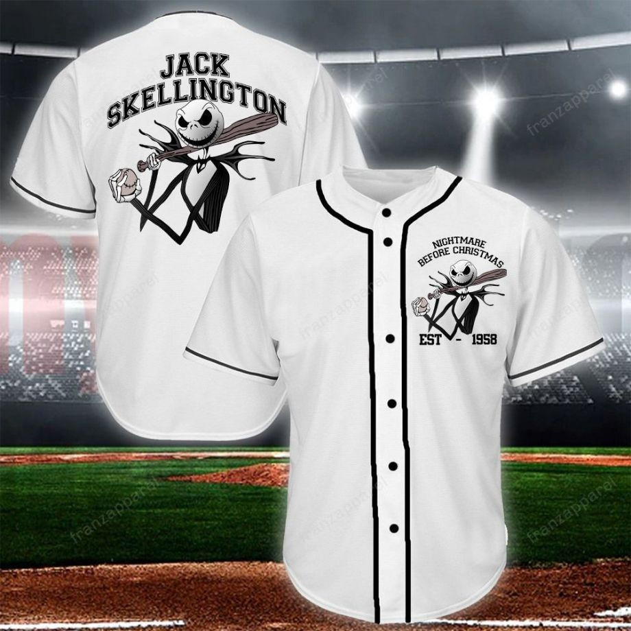 Jack Skellington Personalized 3d Baseball Jersey Limited 07, Unisex Jersey Shirt for Men Women