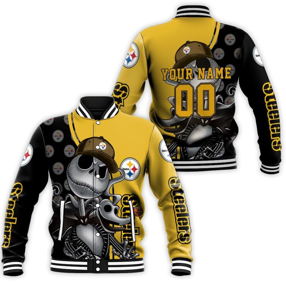 Jack Skellington Pittsburgh Steelers 3d Personalized Baseball Jacket for Men Women