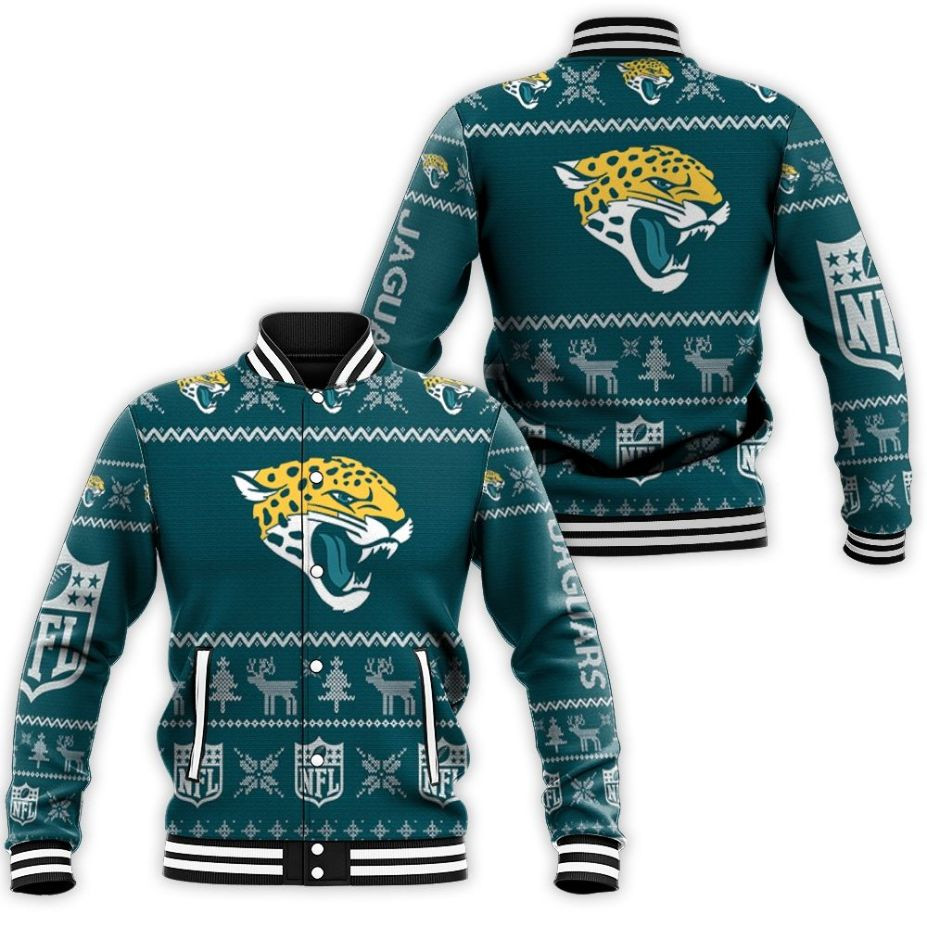 Jacksonville Jaguars Nfl Christmas 3d Baseball Jacket for Men Women