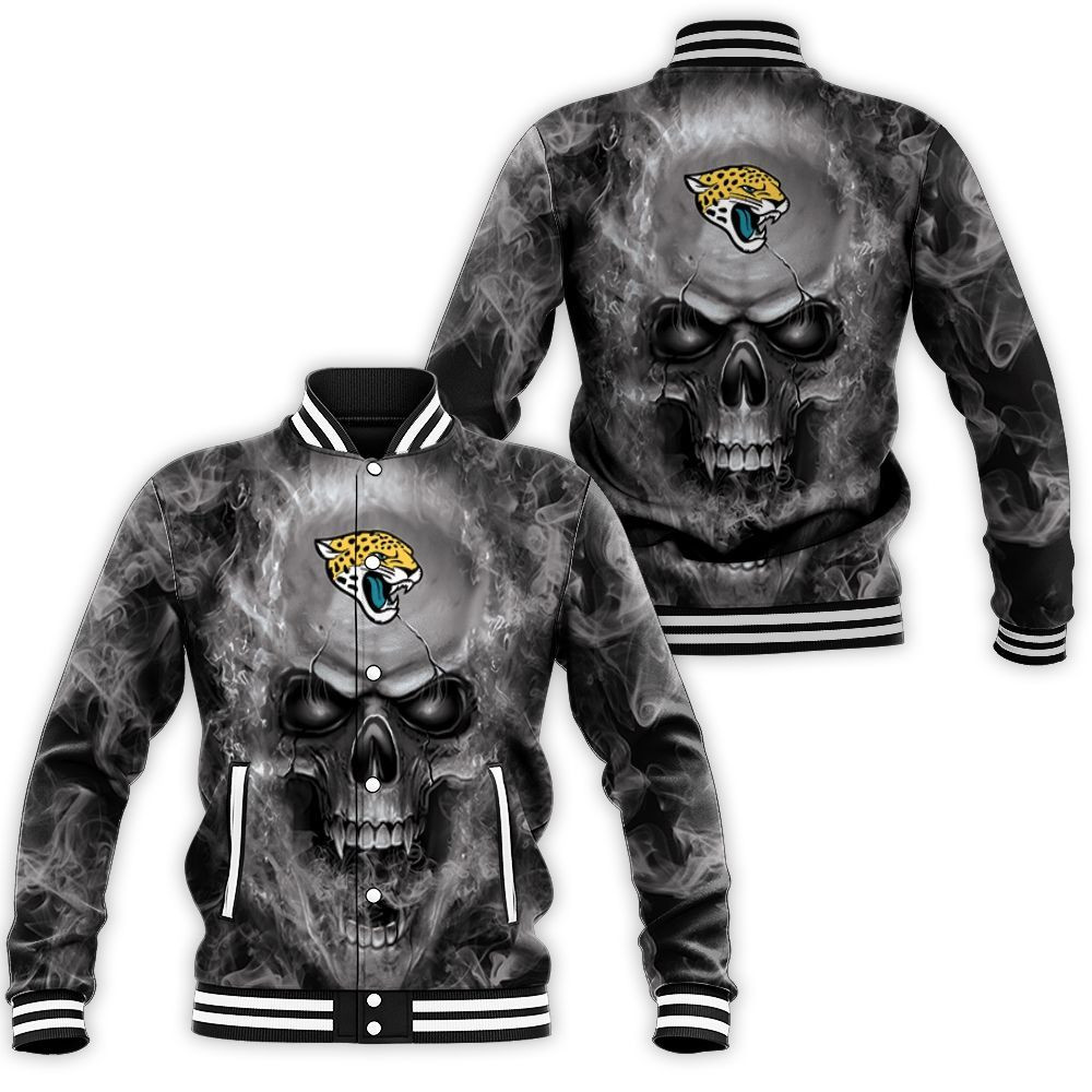 Jacksonville Jaguars Nfl Fans Skull Baseball Jacket for Men Women