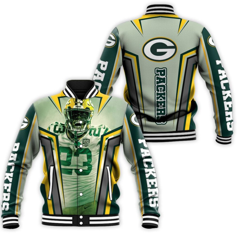 Jaire Alexander 23 Green Bay Packers 3d Baseball Jacket for Men Women