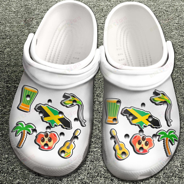 Jamaica With Symbols Crocs Classic Clogs Shoes